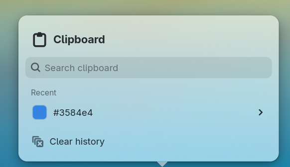 The clipboard popover