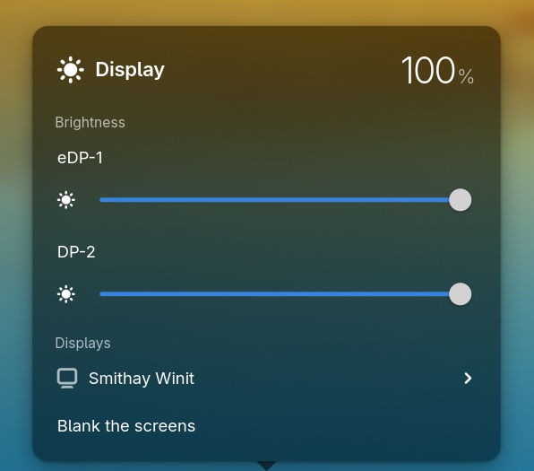 The display popover