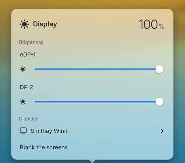 The display popover