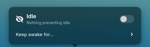 The idle popover
