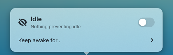The idle popover